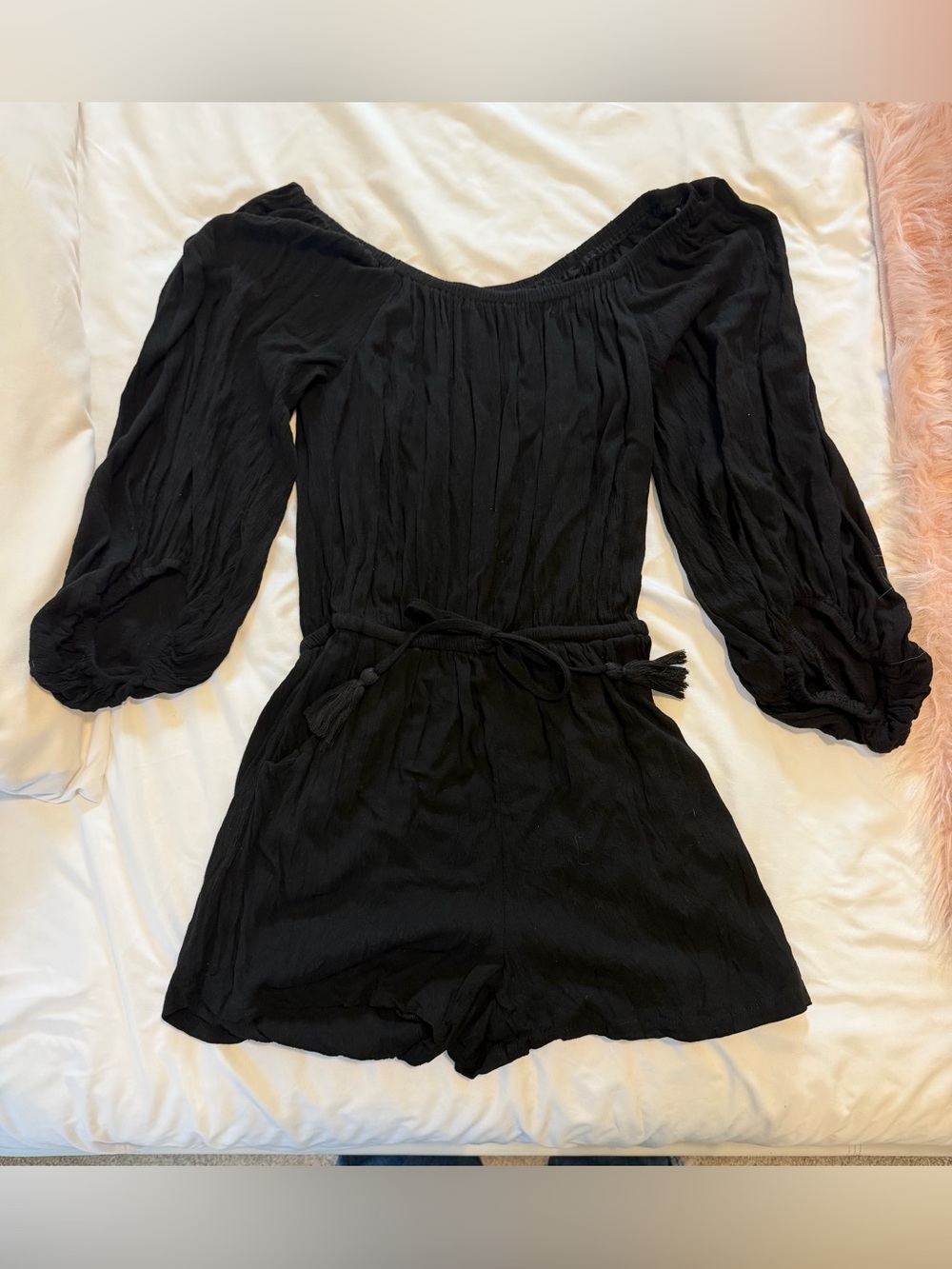 Blu Ivy women’s Black Off-Shoulder One-Piece Romper